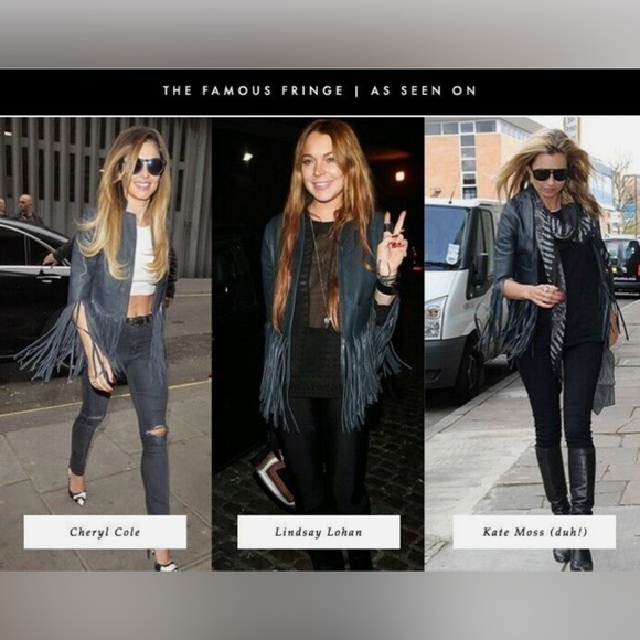 KATE MOSS X TOPSHOP Limited Edition Fringed Leather Jacket - Picture 5 of 17